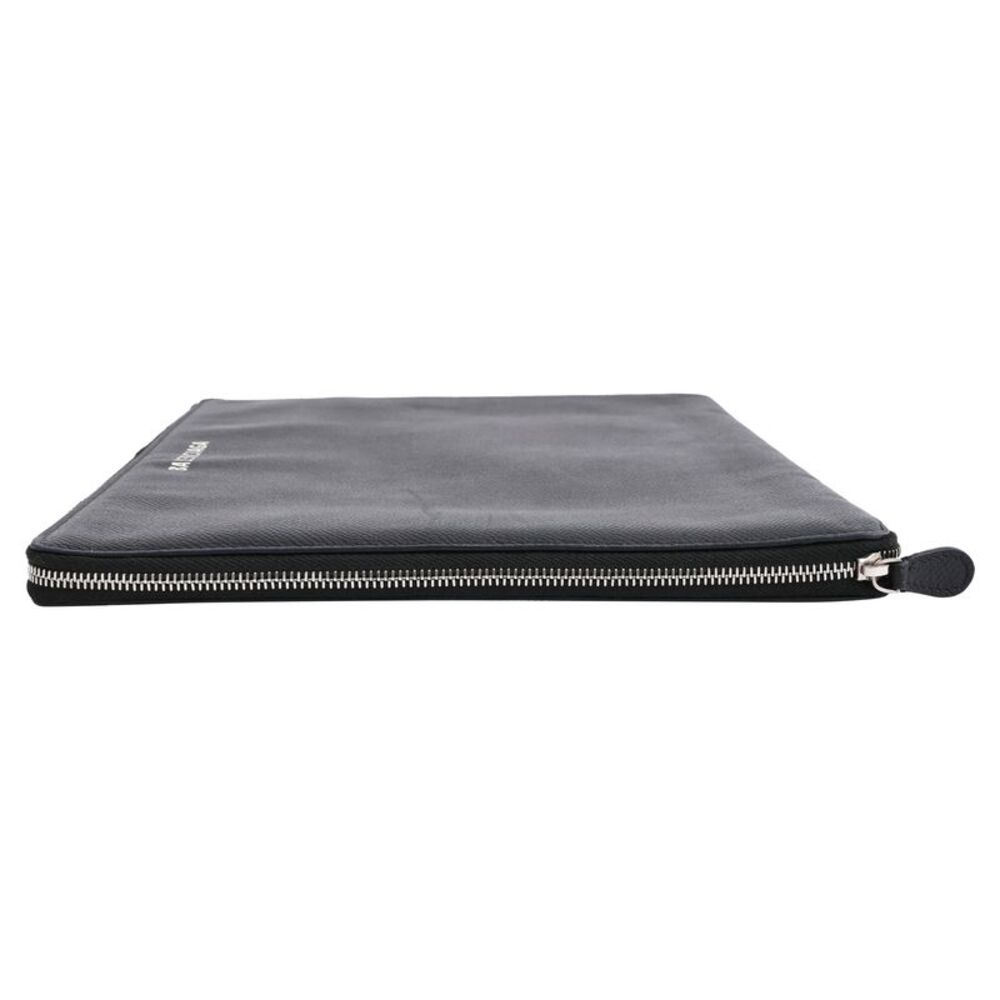 Balenciaga Zipped Logo Portfolio in Black Leather - Picture 5 of 12